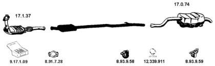 Eberspacher 132257 Schalldaempfer Eberspacher 132257 Schalldaempfer