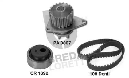 Breda Lorett KPA0109A Комплект ременя ГРМ з водяним насосом і роликами