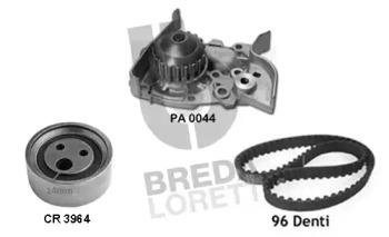 Breda Lorett KPA0371A Комплект ременя ГРМ з водяним насосом і роликами