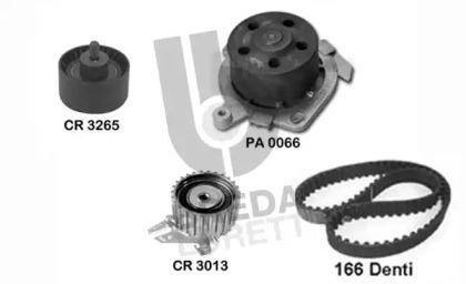 Breda Lorett KPA0589A Комплект ременя ГРМ з водяним насосом і роликами Breda Lorett KPA0589A Комплект ременя ГРМ з водяним насосом і роликами