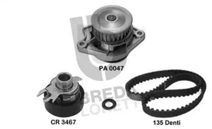 Breda Lorett KPA0654B Комплект ремня ГРМ с водяным насосом и роликами Breda Lorett KPA0654B Комплект ремня ГРМ с водяным насосом и роликами