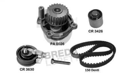 Breda Lorett KPA0730A Комплект ременя ГРМ з водяним насосом і роликами Breda Lorett KPA0730A Комплект ременя ГРМ з водяним насосом і роликами