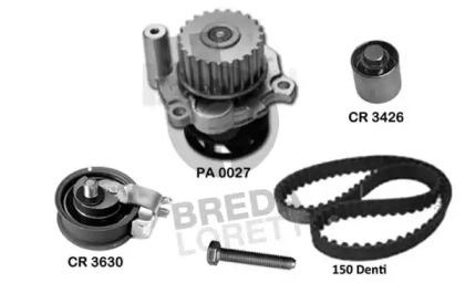 Breda Lorett KPA0730B Комплект ременя ГРМ з водяним насосом і роликами Breda Lorett KPA0730B Комплект ременя ГРМ з водяним насосом і роликами
