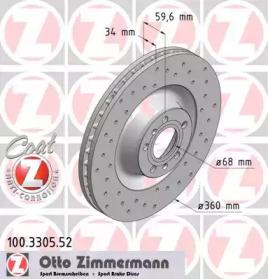Otto Zimmermann 100.3305.52 Brake disc Otto Zimmermann 100.3305.52 Brake disc
