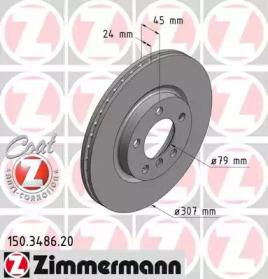Otto Zimmermann 150.3486.20 Brake disc Otto Zimmermann 150.3486.20 Brake disc