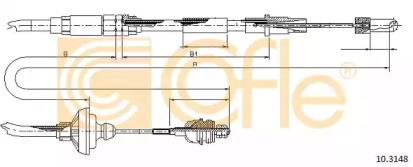 Cofle 10.3148 Трос зчеплення Cofle 10.3148 Трос зчеплення