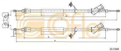 Cofle 10.5364 Трос стояночного гальма Cofle 10.5364 Трос стояночного гальма