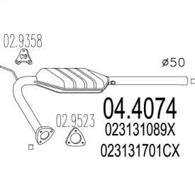 MTS 04.4074 Каталізатор MTS 04.4074 Каталізатор