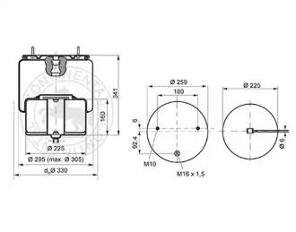 Templin 040106100660 Пневматична подушка