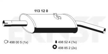 Ernst 113120 Глушник вихлопних газів кінцевий