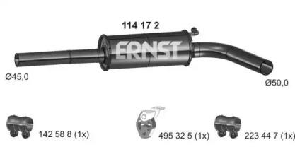 Ernst 114172 Muffler assy front Ernst 114172 Muffler assy front