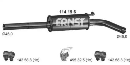 Ernst 114196 Muffler assy front Ernst 114196 Muffler assy front