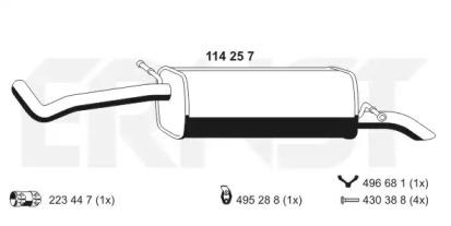 Ernst 114257 Глушник вихлопних газів кінцевий Ernst 114257 Глушник вихлопних газів кінцевий