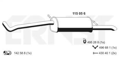 Ernst 115056 Глушник вихлопних газів кінцевий Ernst 115056 Глушник вихлопних газів кінцевий