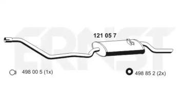 Ernst 121057 Глушник вихлопних газів кінцевий Ernst 121057 Глушник вихлопних газів кінцевий