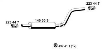 Ernst 140003 Muffler assy front