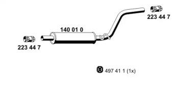 Ernst 140010 Muffler assy front Ernst 140010 Muffler assy front