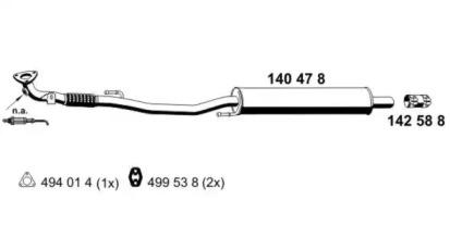 Ernst 140478 Muffler assy front Ernst 140478 Muffler assy front