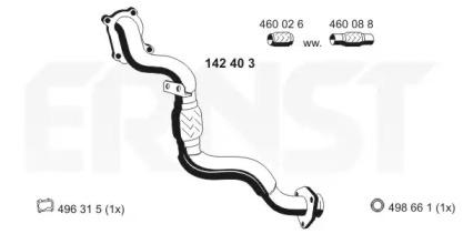 Ernst 142403 Exhaust pipe Ernst 142403 Exhaust pipe