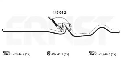 Ernst 143042 Muffler assy front Ernst 143042 Muffler assy front