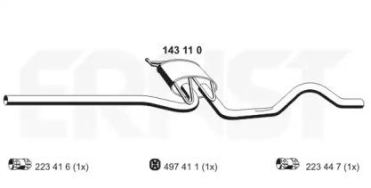 Ernst 143110 Muffler assy front Ernst 143110 Muffler assy front