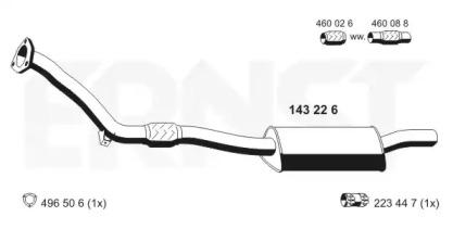 Ernst 143226 Muffler assy front