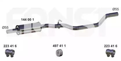 Ernst 144001 Середній глушник вихлопних газів Ernst 144001 Середній глушник вихлопних газів