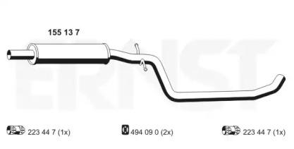 Ernst 155137 Muffler assy front Ernst 155137 Muffler assy front
