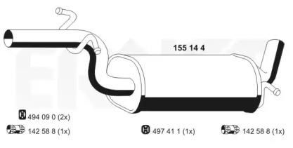 Ernst 155144 Середній глушник вихлопних газів