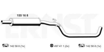 Ernst 155168 Muffler assy front