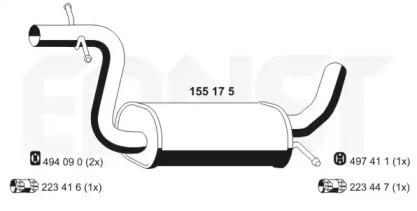 Ernst 155175 Середній глушник вихлопних газів Ernst 155175 Середній глушник вихлопних газів