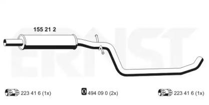Ernst 155212 Середній глушник вихлопних газів Ernst 155212 Середній глушник вихлопних газів