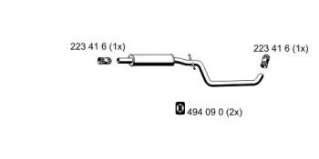 Ernst 155267 Середній глушник вихлопних газів Ernst 155267 Середній глушник вихлопних газів
