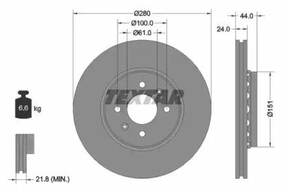 Textar 92254603 Brake disc