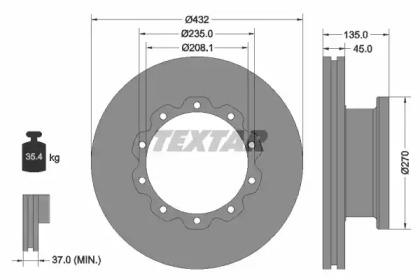 Textar 93087000 Brake disc Textar 93087000 Brake disc