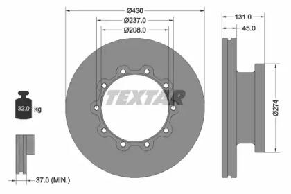 Textar 93088300 Brake disc Textar 93088300 Brake disc