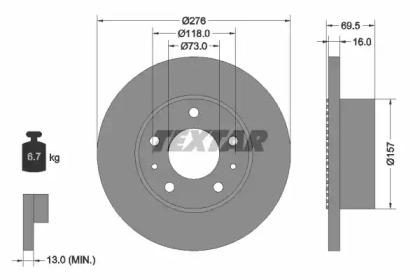 Textar 93104800 Brake disc Textar 93104800 Brake disc