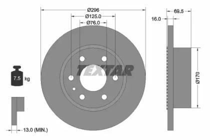 Textar 93177500 Brake disc