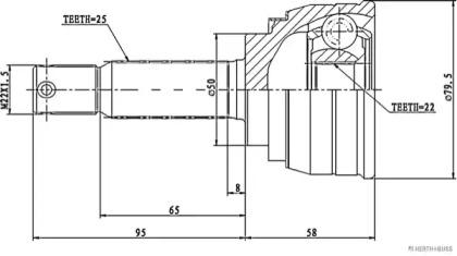 Jakoparts J2825000 Шрус Jakoparts J2825000 Шрус