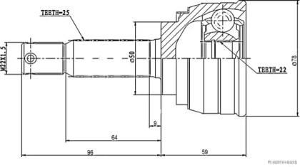 Jakoparts J2825001 Шрус
