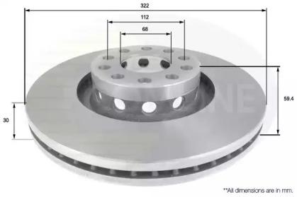 Comline ADC1435V Диск гальмівний Comline ADC1435V Диск гальмівний