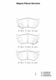 NPS S361I00 Колодки гальмівні NPS S361I00 Колодки гальмівні