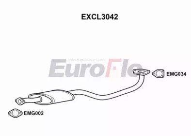 Euroflo EXCL3042 Середній глушник вихлопних газів