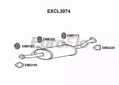 Euroflo EXCL3074 Muffler assy front Euroflo EXCL3074 Muffler assy front