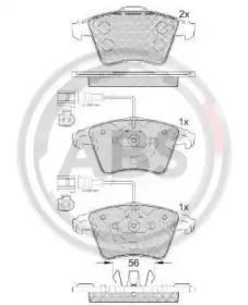 A.B.S. 37482 Колодки гальмівні A.B.S. 37482 Колодки гальмівні