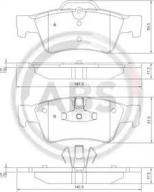 A.B.S. 37509 Колодки гальмівні A.B.S. 37509 Колодки гальмівні