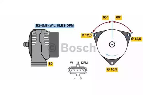 Bosch 0 124 555 065 Alternator assy Bosch 0 124 555 065 Alternator assy