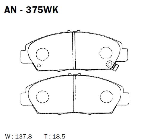 Akebono AN375WK Колодки гальмівні Akebono AN375WK Колодки гальмівні