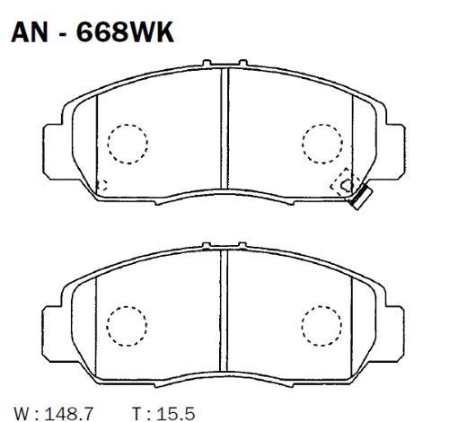 Akebono AN668WK Колодки гальмівні Akebono AN668WK Колодки гальмівні