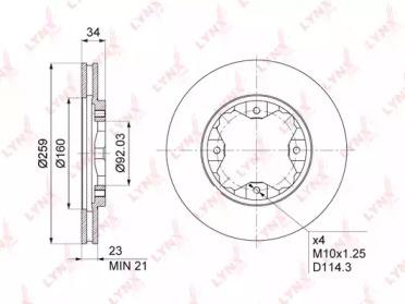 Lynxauto BN-1036 Диск гальмівний